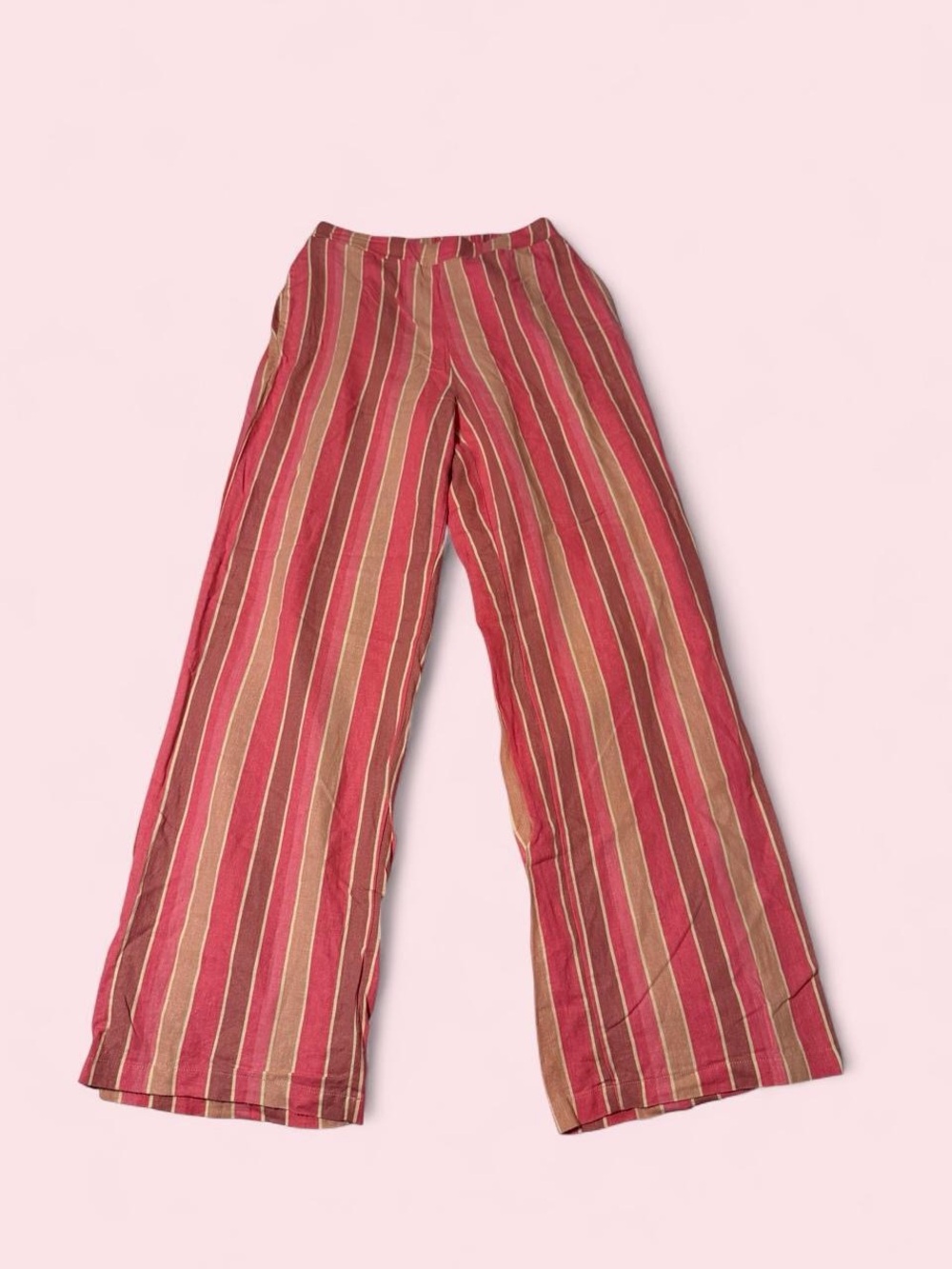Source Unknown different shades of Pink Striped Wide-Leg Pants